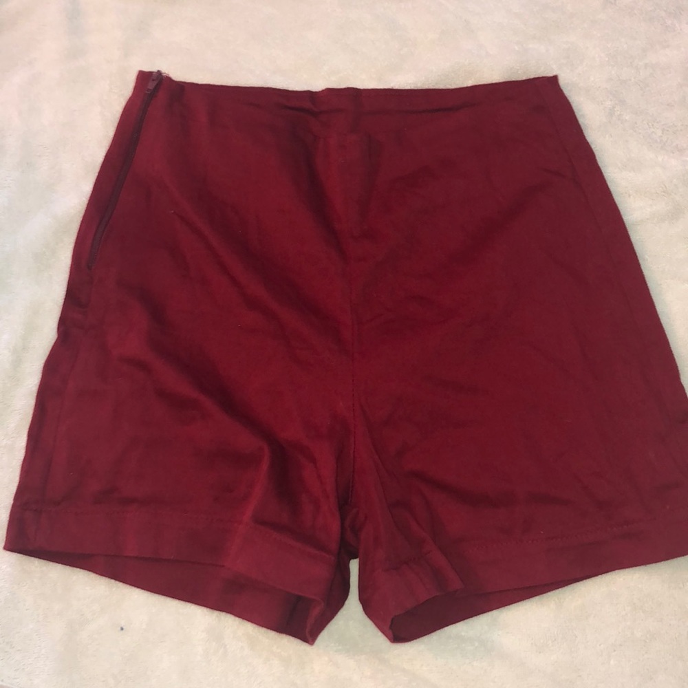 Red High-Waisted Shorts